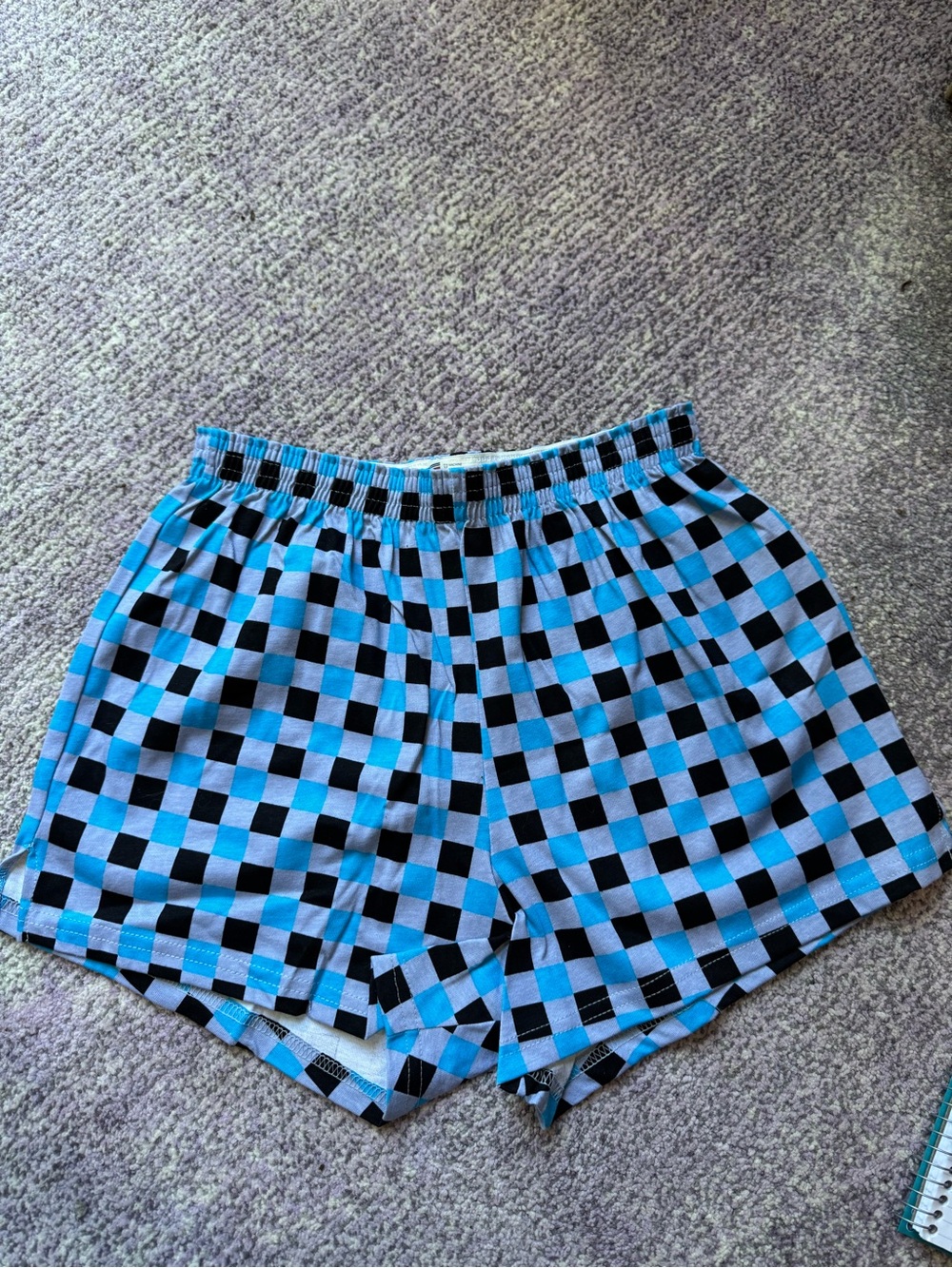 NEW Soffe Checkerboard Cotton Shorts Blue Black Gray Retro Y2K Size Large & Smal